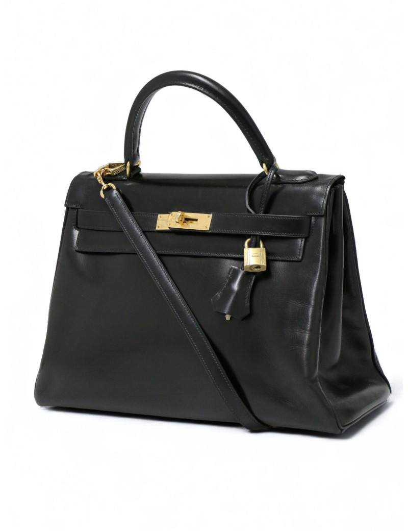 Sac Hermès Kelly 32 vintage noir