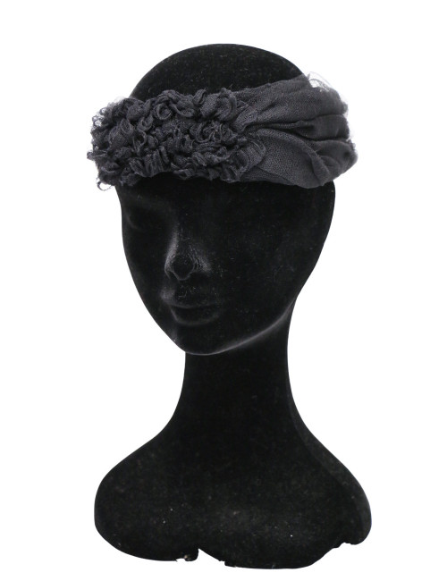 Bandeau CHANEL dentelle Lesage noire