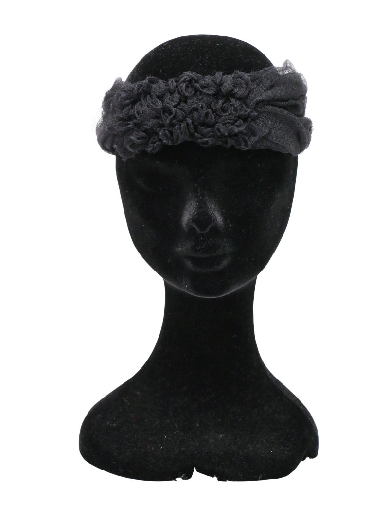 Bandeau CHANEL dentelle Lesage noire