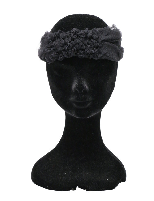 Bandeau CHANEL dentelle Lesage noire