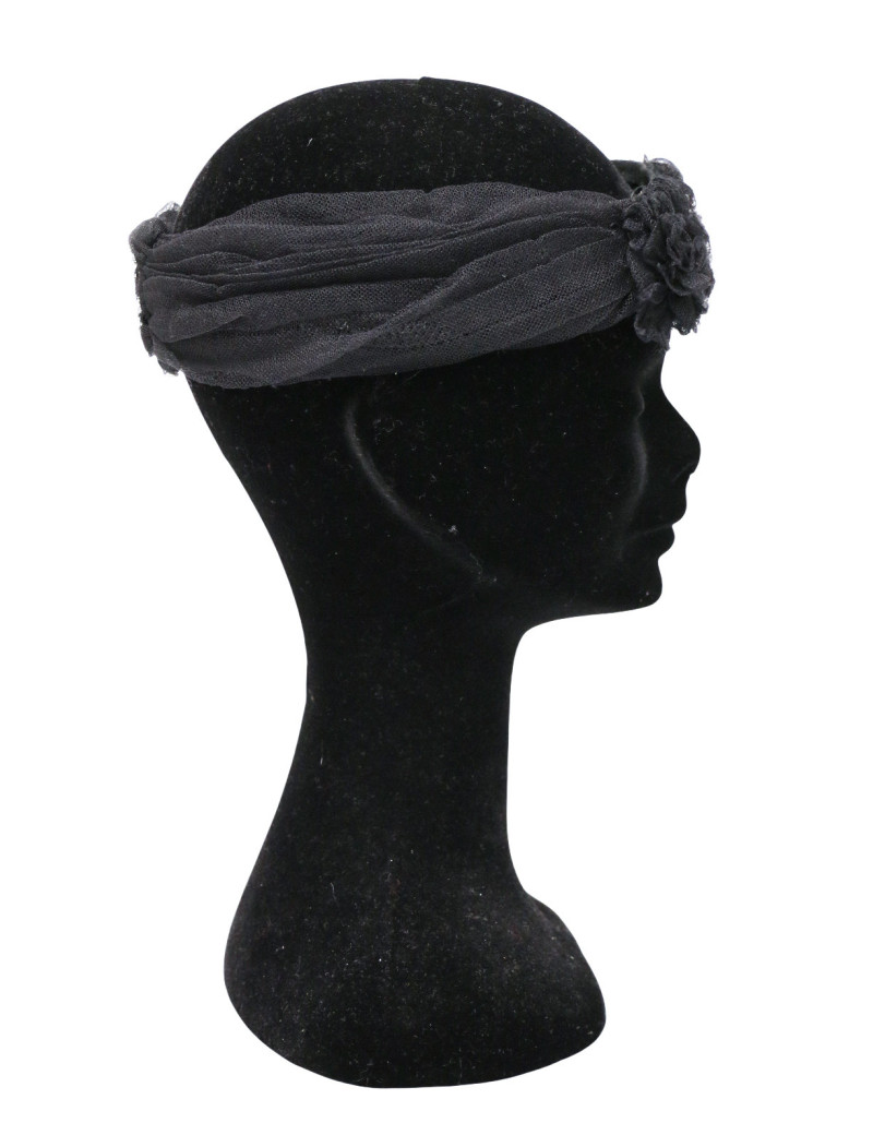 Bandeau CHANEL dentelle Lesage noire