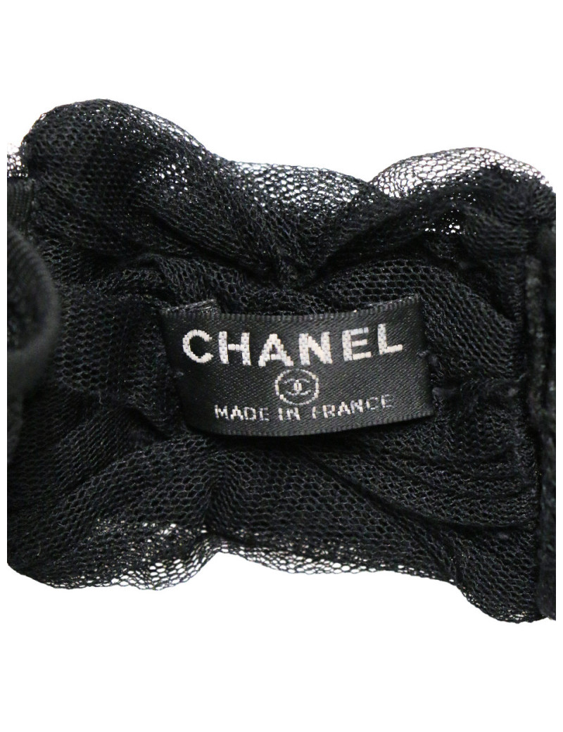 Bandeau CHANEL dentelle Lesage noire