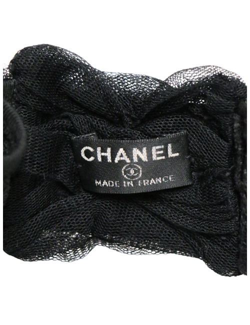 Bandeau CHANEL dentelle Lesage noire
