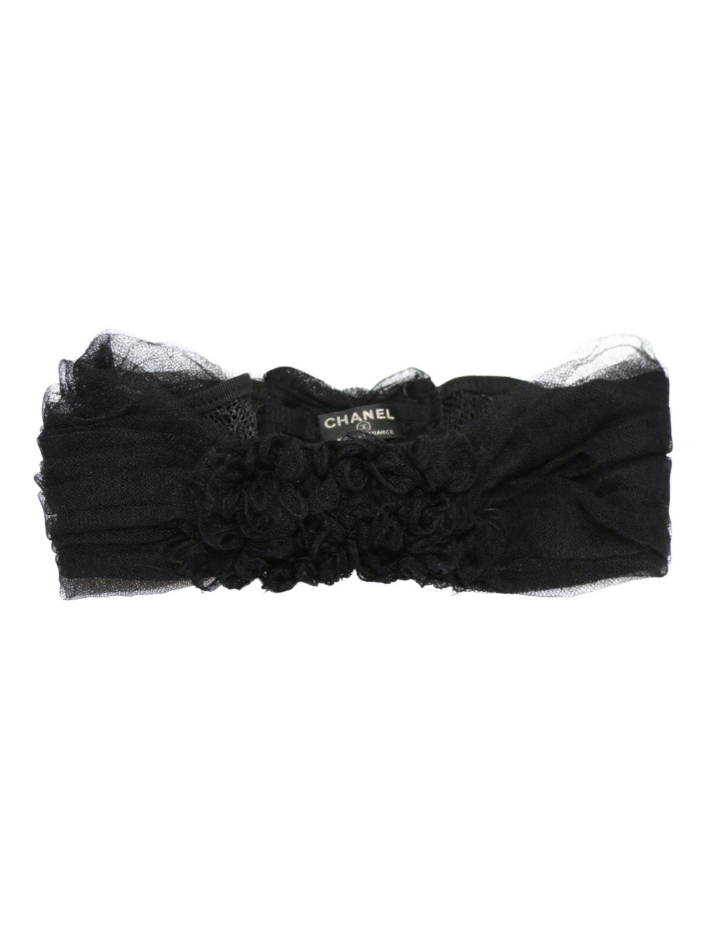 Bandeau CHANEL dentelle Lesage noire