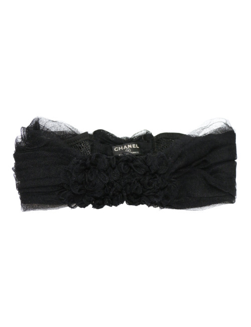 Bandeau CHANEL dentelle Lesage noire