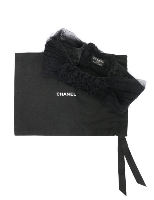 Bandeau CHANEL dentelle Lesage noire