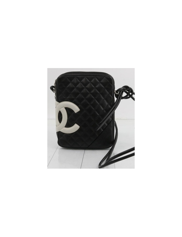 Sacoche Cambon Chanel noir CC blanc