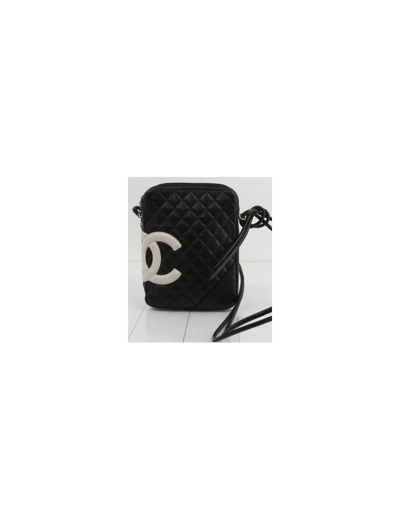 Sacoche Cambon Chanel noir CC blanc