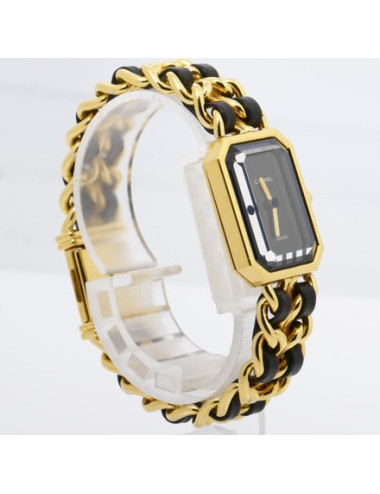 Montre Chanel Première en cuir et acier doré