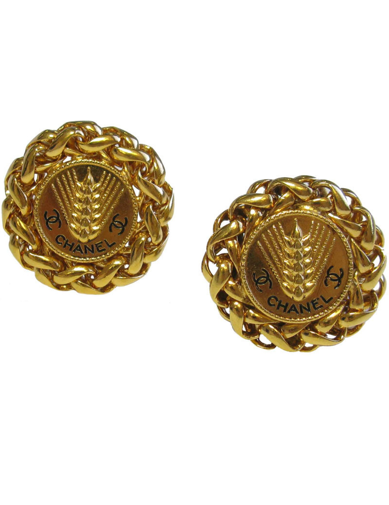 Boucles d'oreilles clips Chanel épi