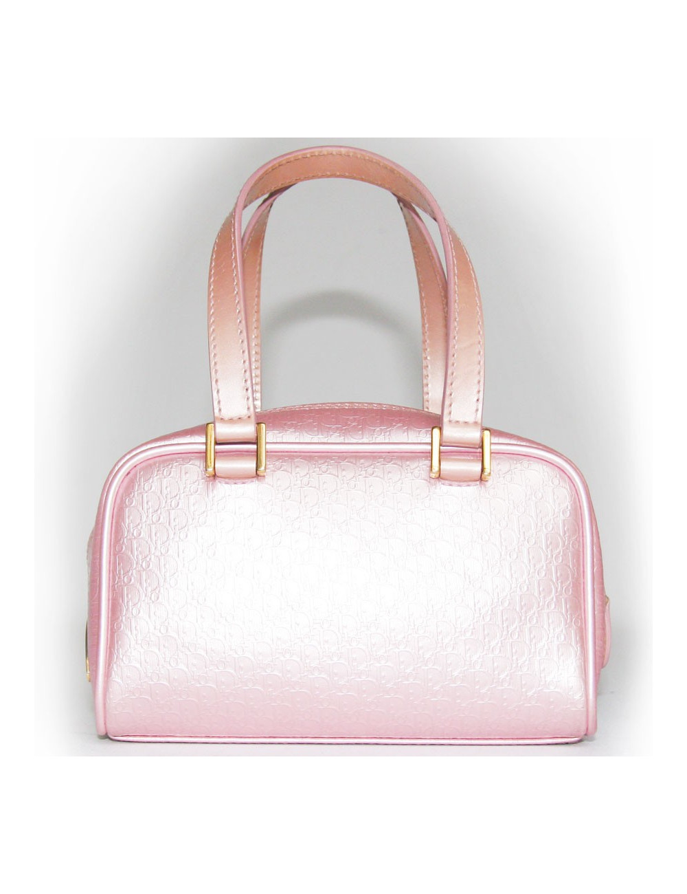 MINI sac CHRISTIAN DIOR en cuir verni rose monogrammée