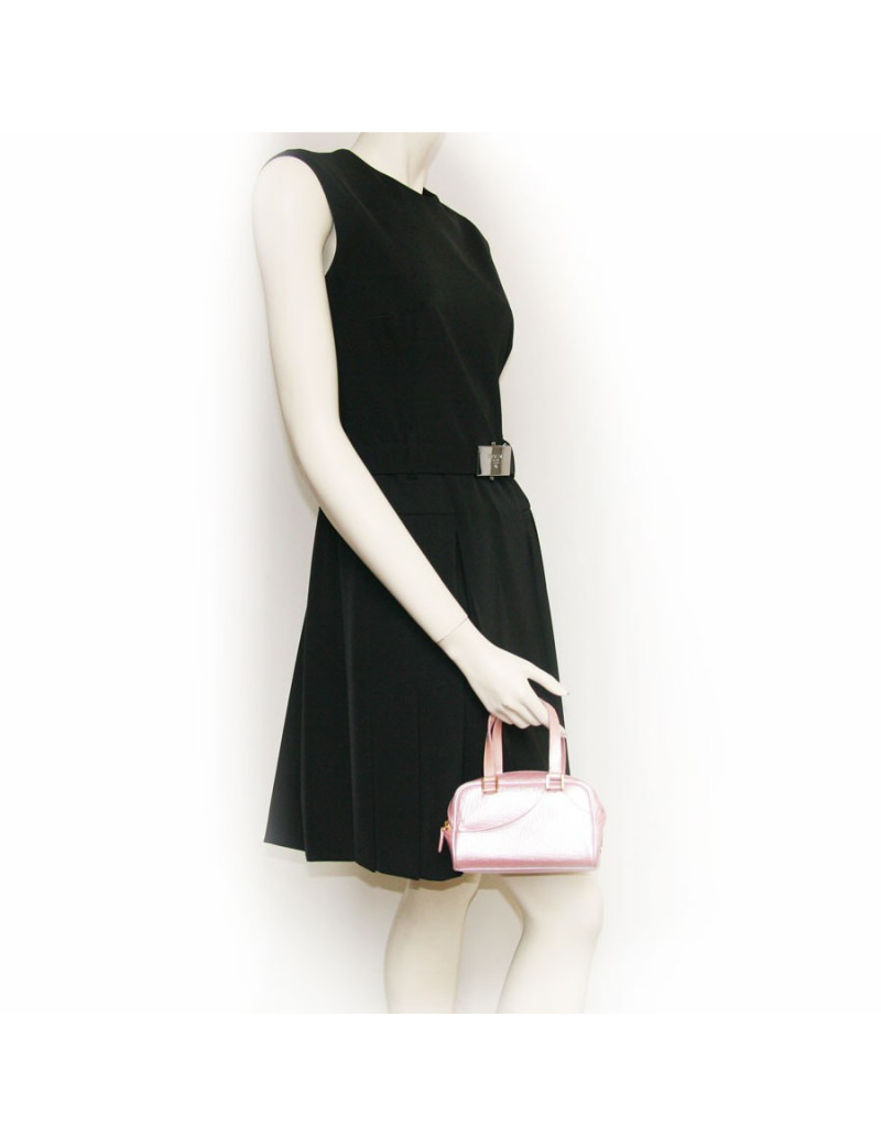 MINI sac CHRISTIAN DIOR en cuir verni rose monogrammée