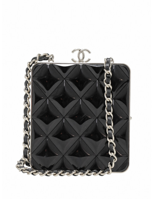 Mini sac Chanel cuir noir et résine