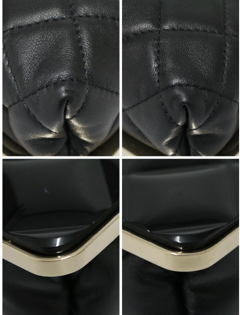 Mini sac Chanel cuir noir et résine