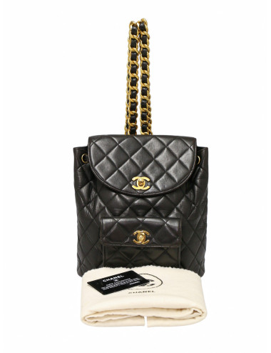 Sac à dos Chanel matelassé noir 2