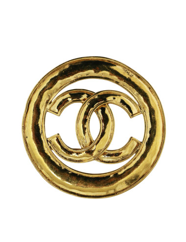 Broche Chanel CC cercle doré