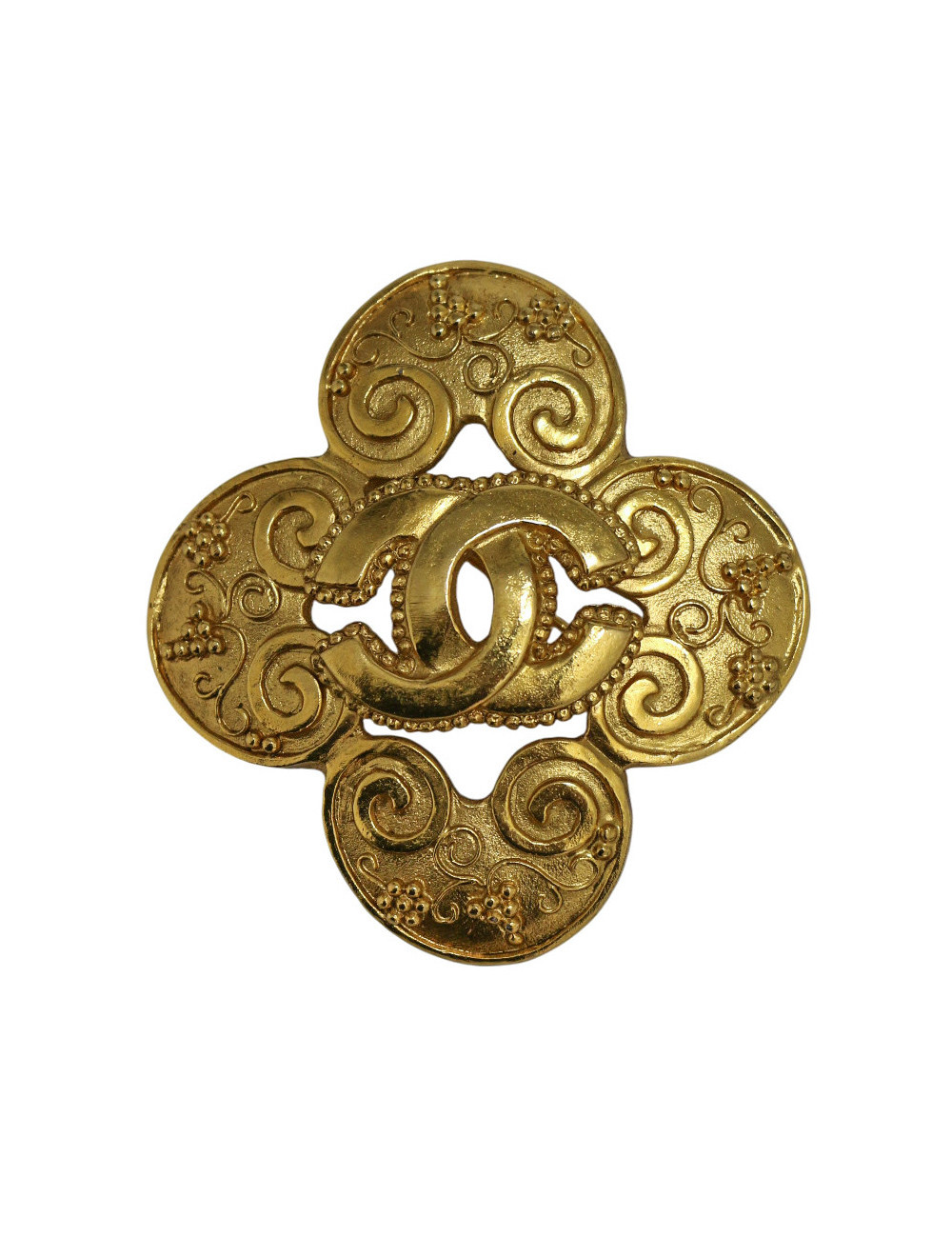 Broche Chanel CC doré Automne 1996