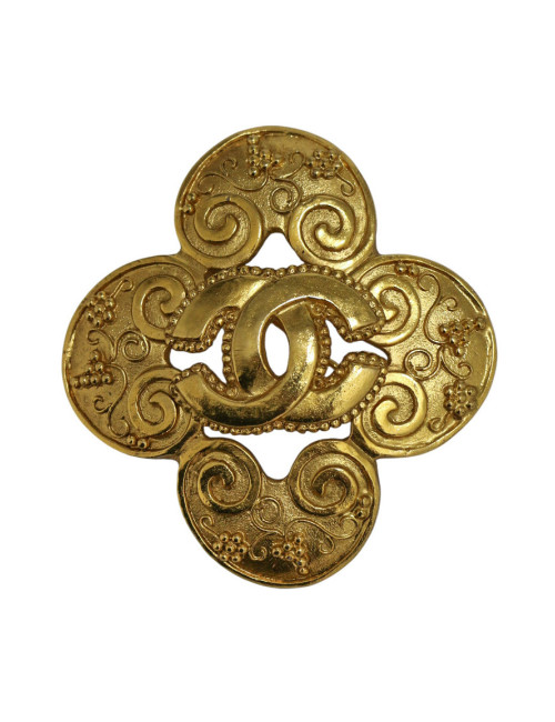 Broche Chanel CC doré Automne 1996