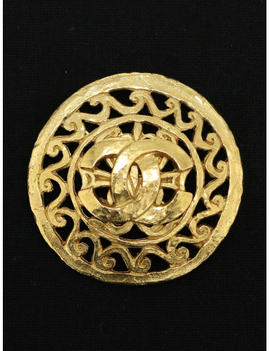 Broche Chanel vintage CC doré Automne 1995 2
