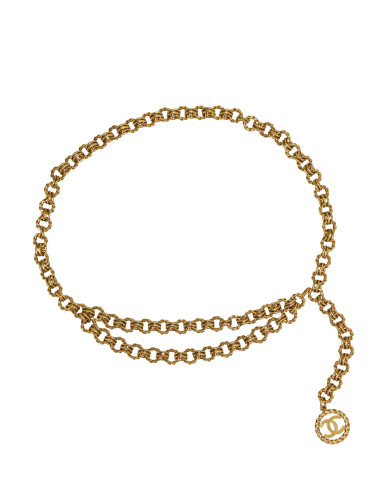 Ceinture chaine Chanel double rang dorée