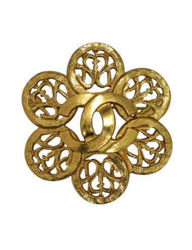 Broche Chanel dorée à ornements Automne 1995