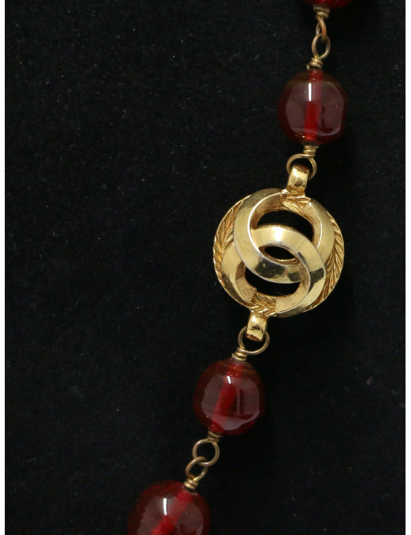 Sautoir Chanel pâte de verre rubis 2
