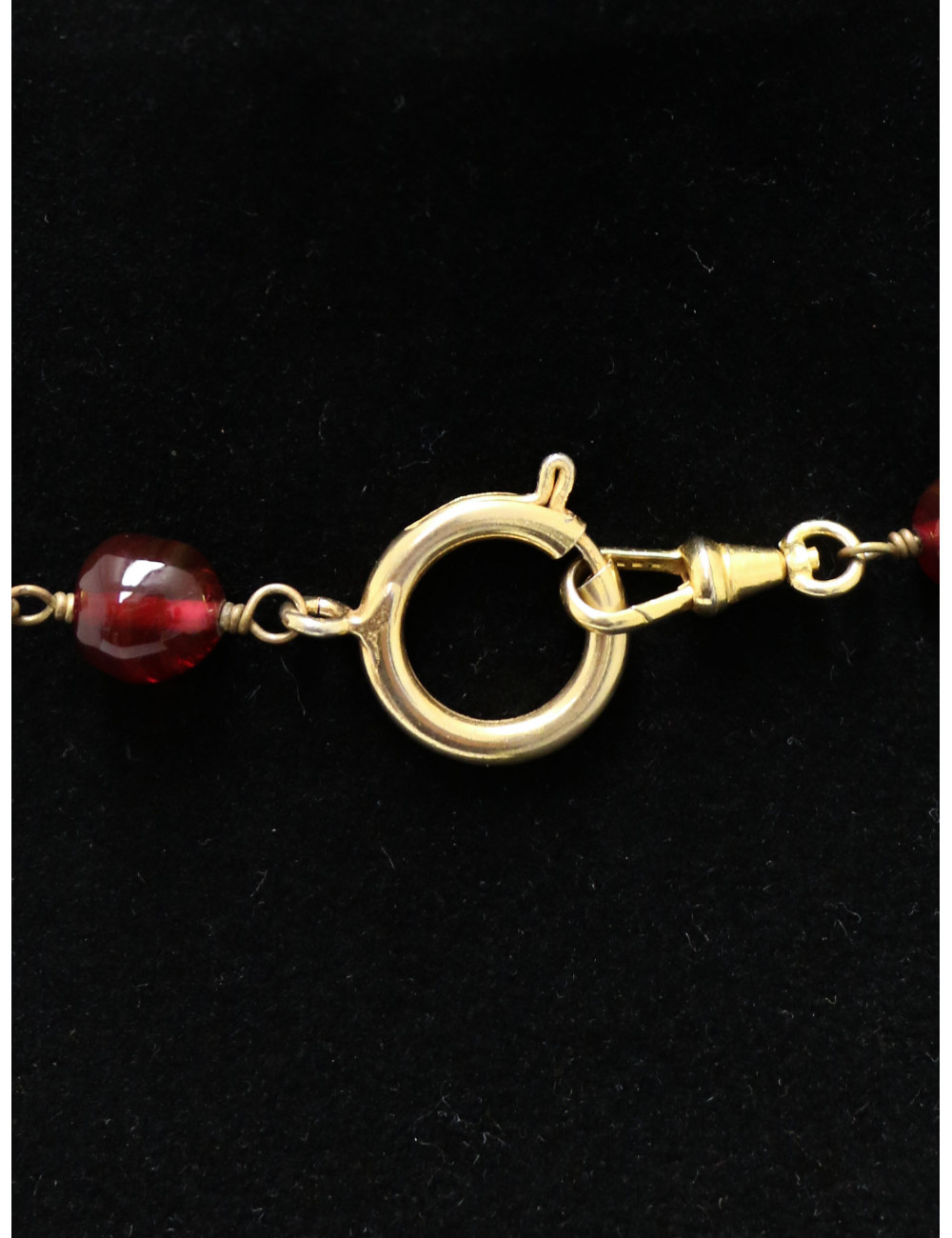 Sautoir Chanel pâte de verre rubis