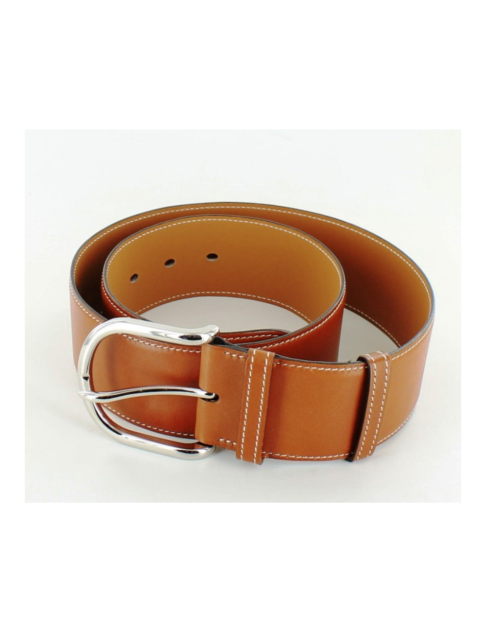 ceinture HERMES  en veau barénia naturel