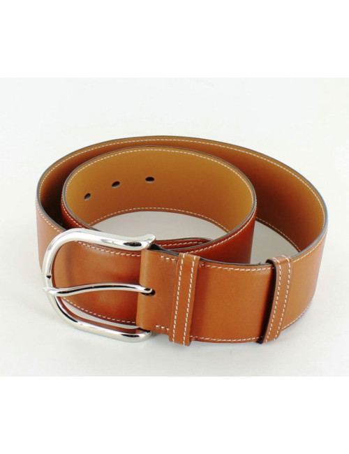 ceinture HERMES  en veau barénia naturel