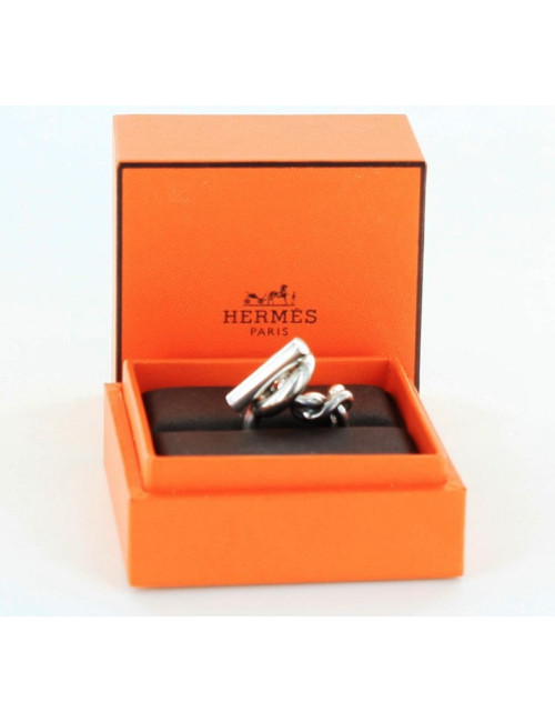 bague HERMES t46 argent massif