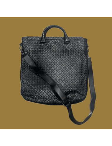 Cabas Bottega Veneta cuir tressé noir