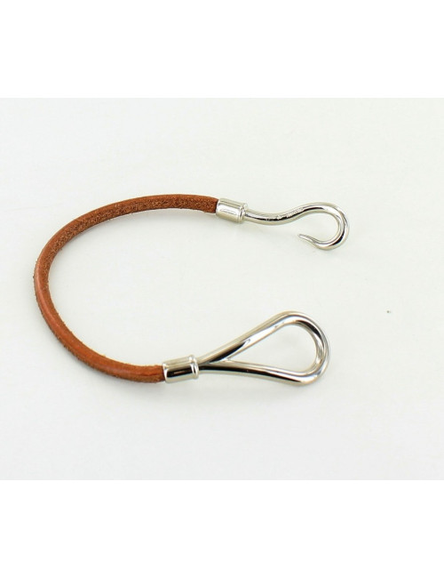 bracelet HERMES en métal argenté