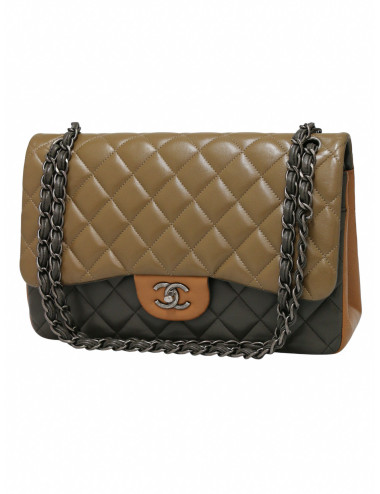 Sac Jumbo tricolore Chanel bijouterie argent