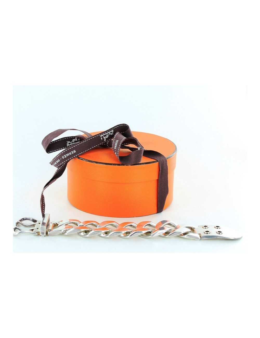 gourmette HERMES GM argent massif