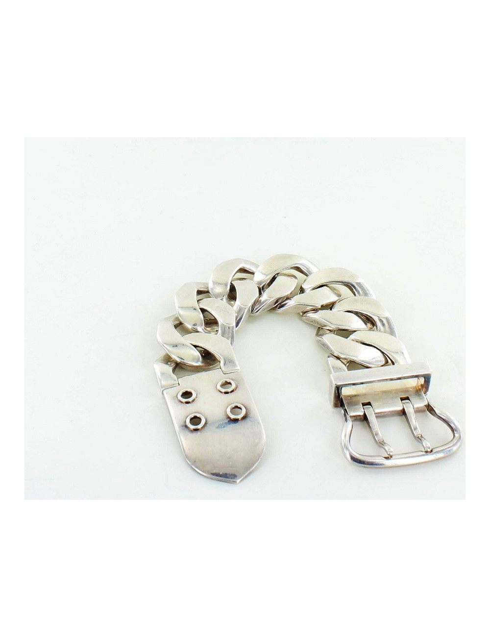 gourmette HERMES GM argent massif