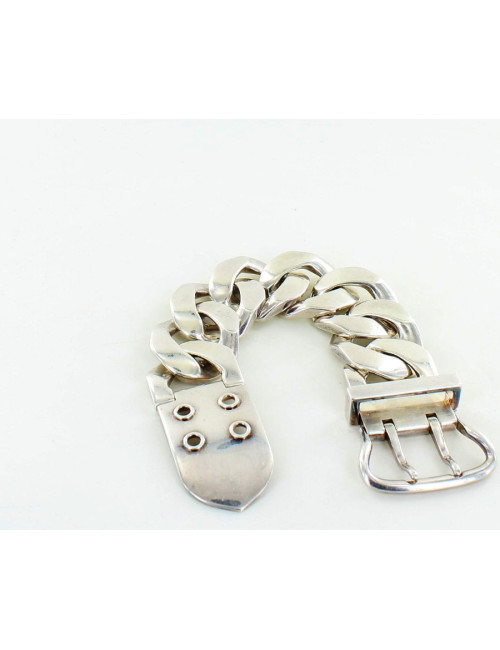 gourmette HERMES GM argent massif