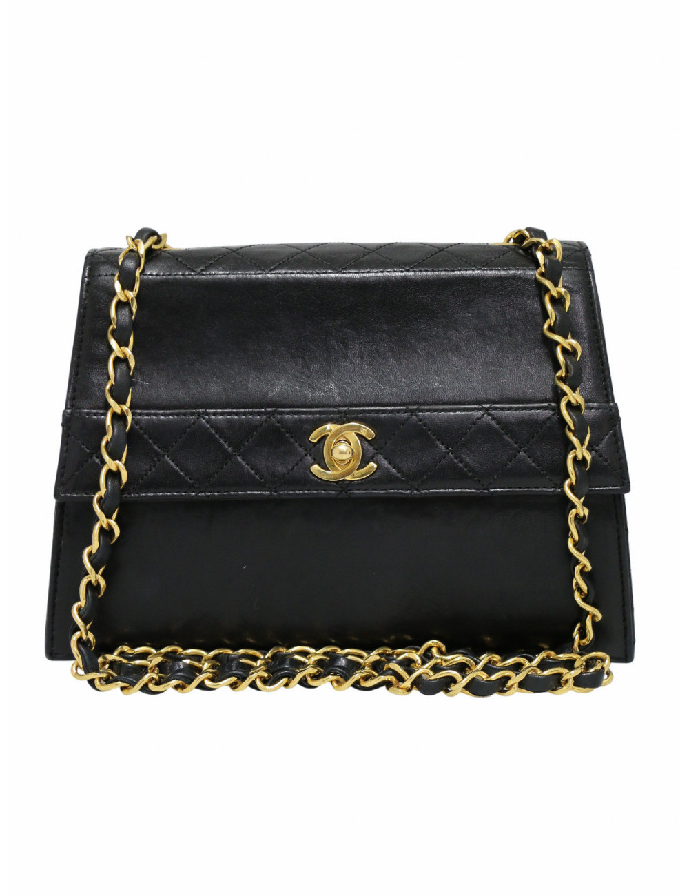 Sac vintage Chanel cuir d'agneau noir