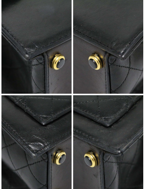 Sac vintage Chanel cuir d'agneau noir