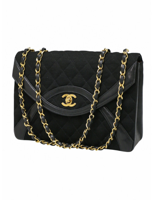 Sac vintage Chanel jersey noir