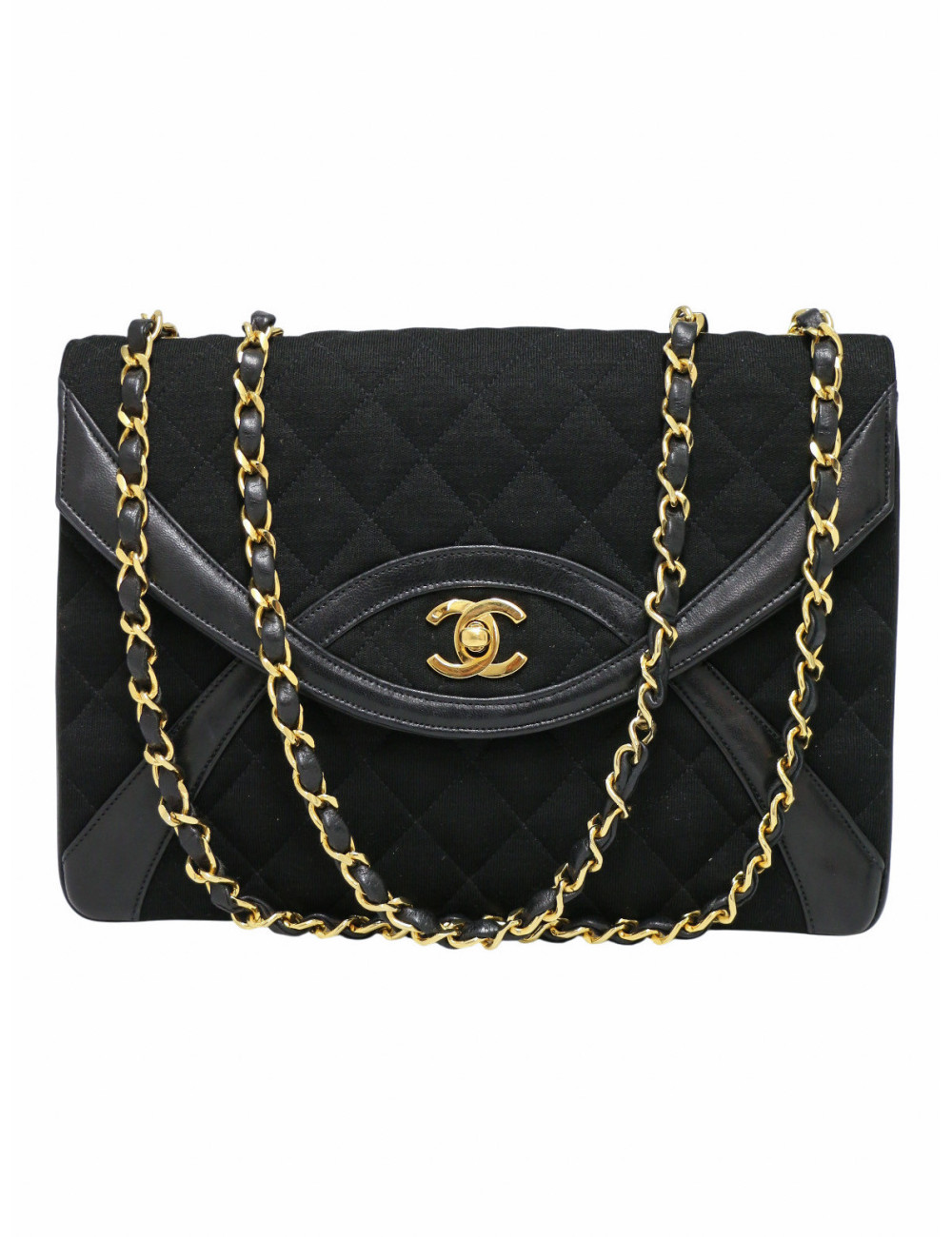 Sac vintage Chanel jersey noir
