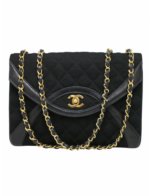 Sac vintage Chanel jersey noir