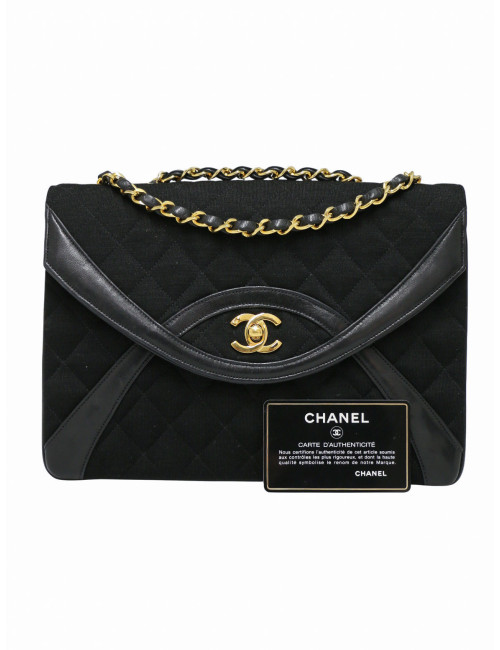Sac vintage Chanel jersey noir