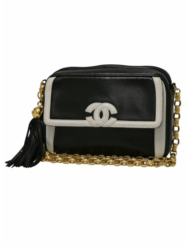 Sac Chanel caméra bicolore vintage