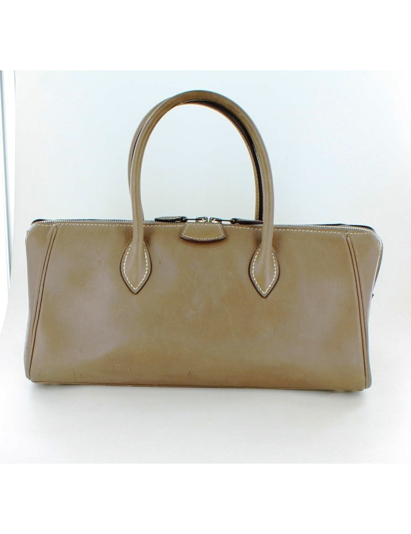 mini sac HERMES en cuir de veau swift beige