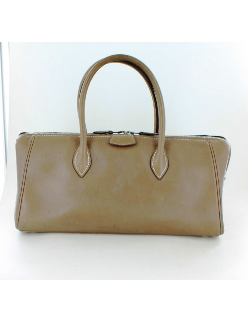 mini sac HERMES en cuir de veau swift beige