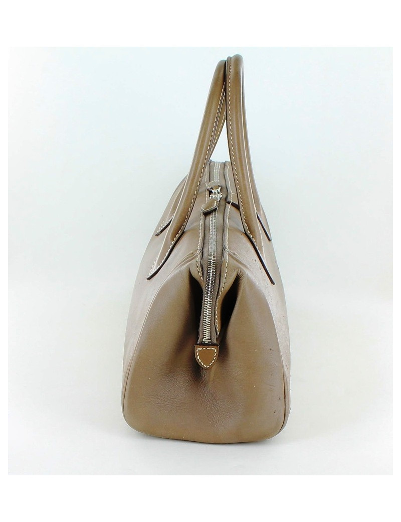 mini sac HERMES en cuir de veau swift beige