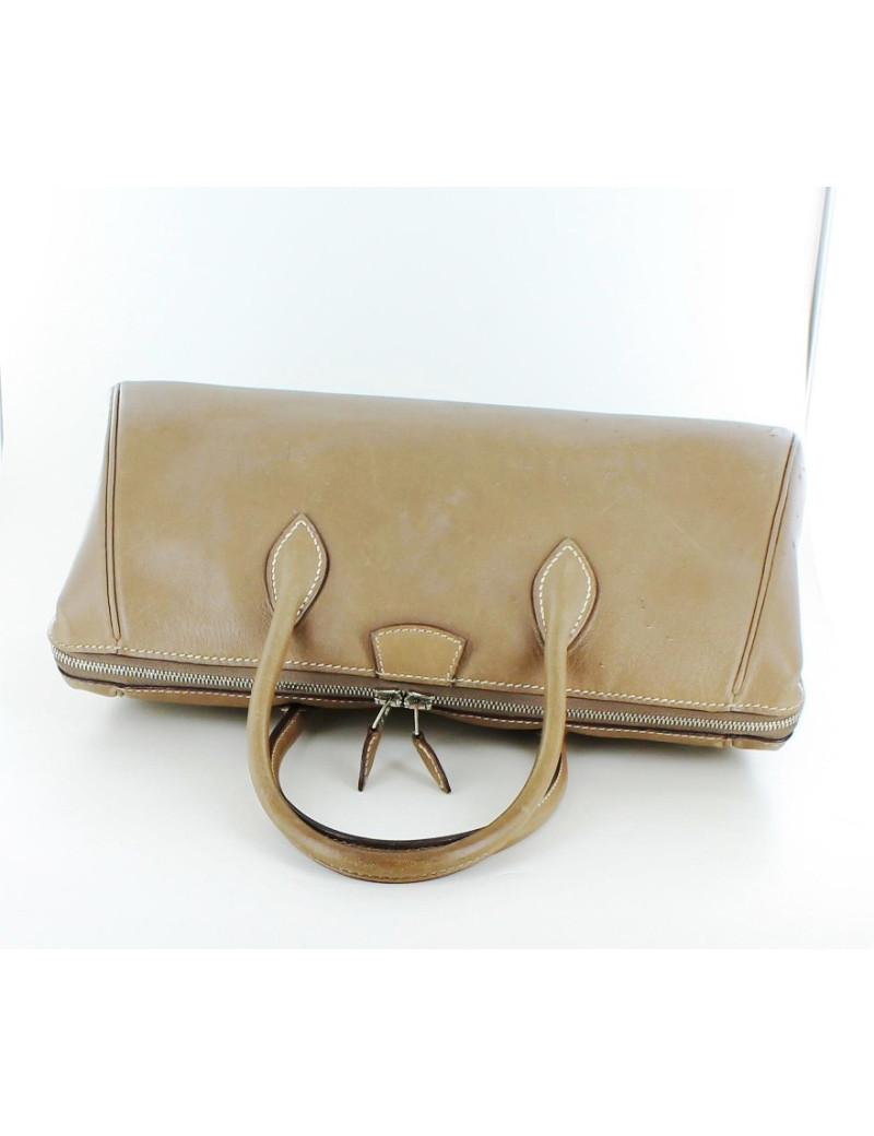 mini sac HERMES en cuir de veau swift beige