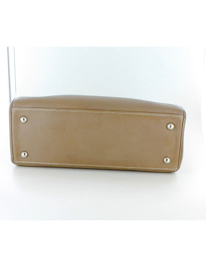 mini sac HERMES en cuir de veau swift beige