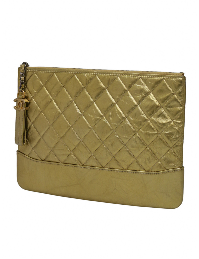 Pochette Gabrielle CHANEL cuir doré
