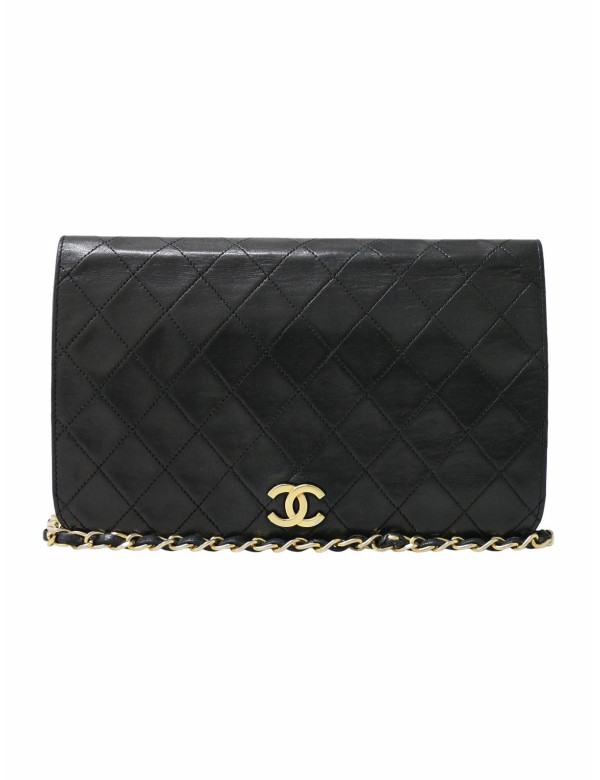 Sac CHANEL cuir d'agneau matelassé noir Vintage 2